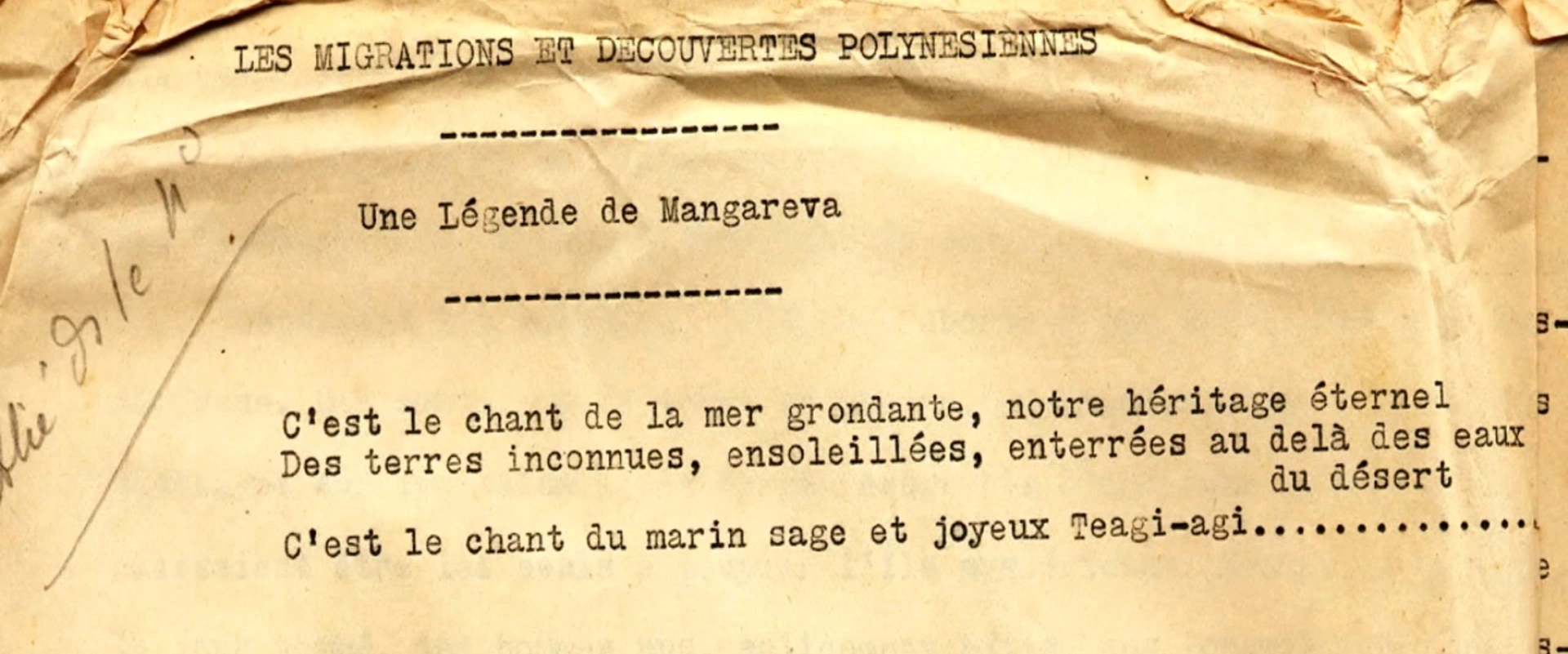 Société des études océaniennes - II - Les récits