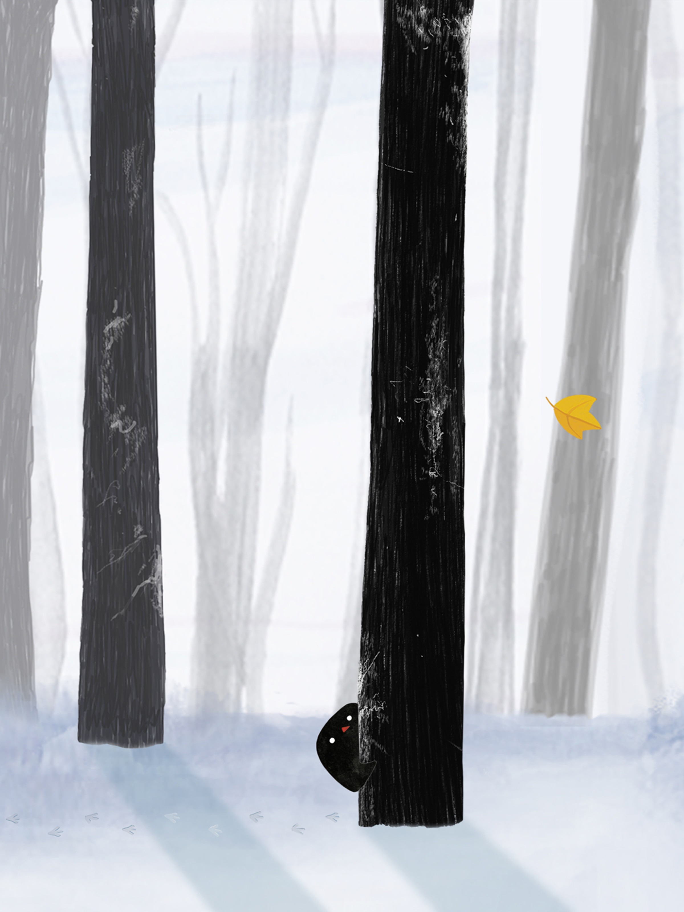 The little bird and the leaf