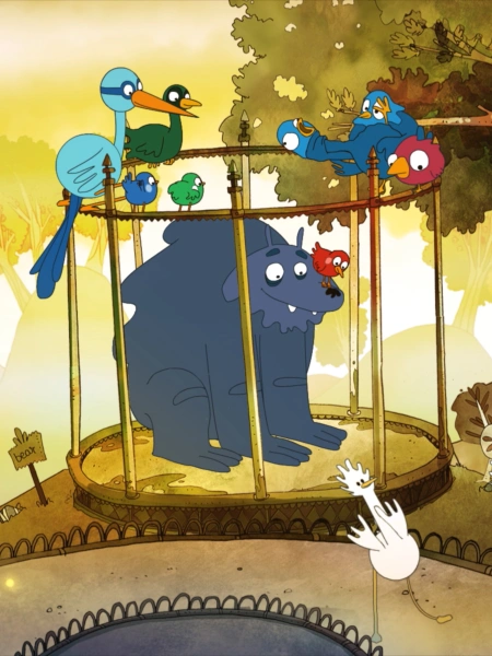 In a cage