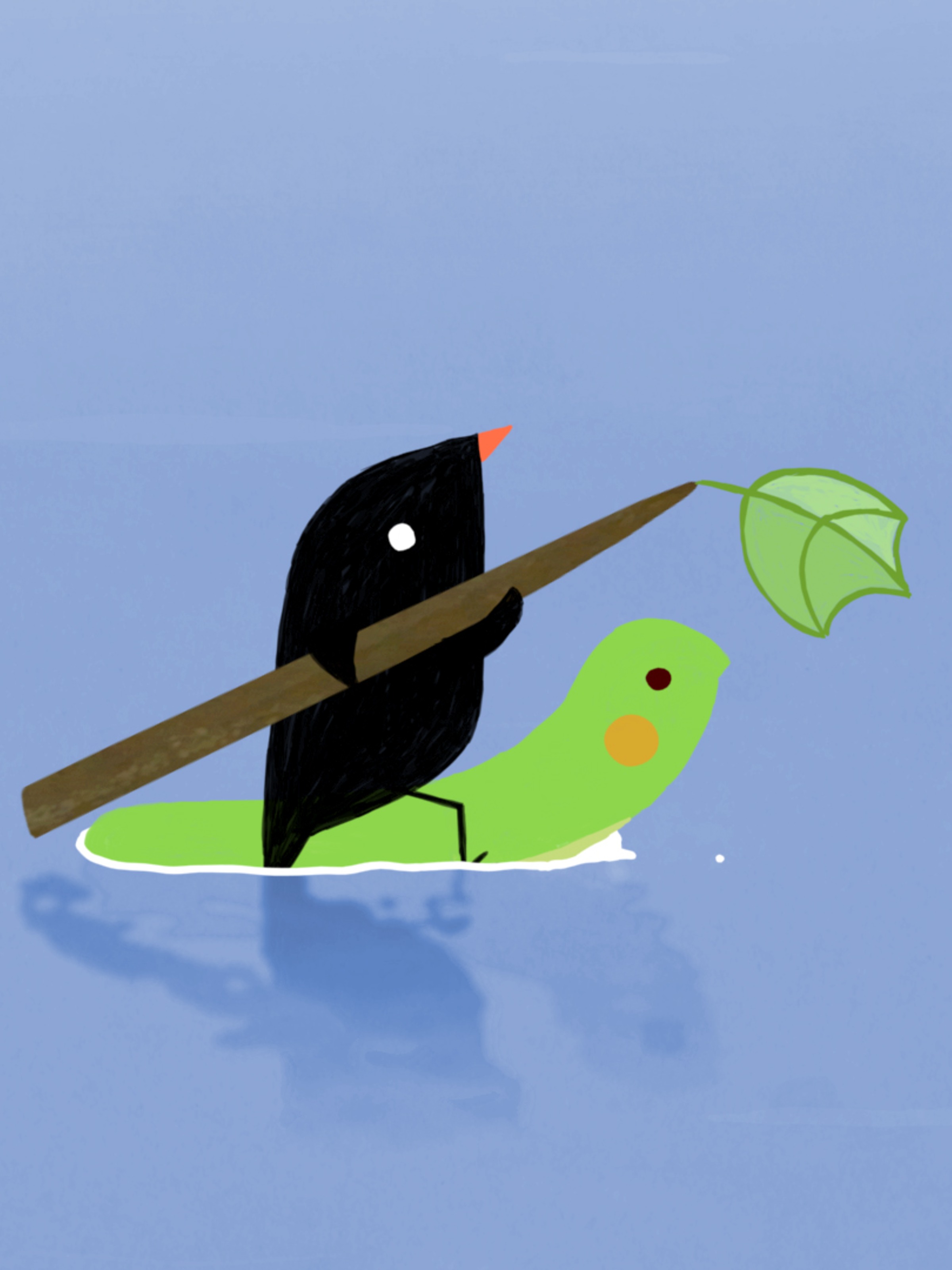 The little bird and the caterpillar