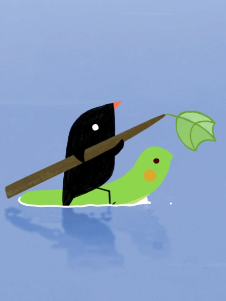 The little bird and the caterpillar