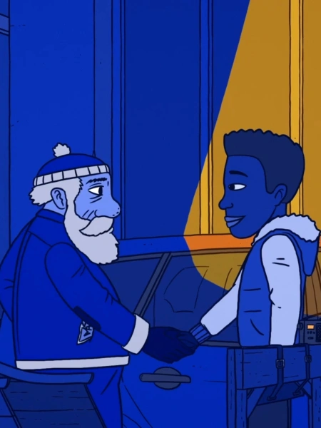 Marcel le Père Noël et le Petit Livreur de pizzas