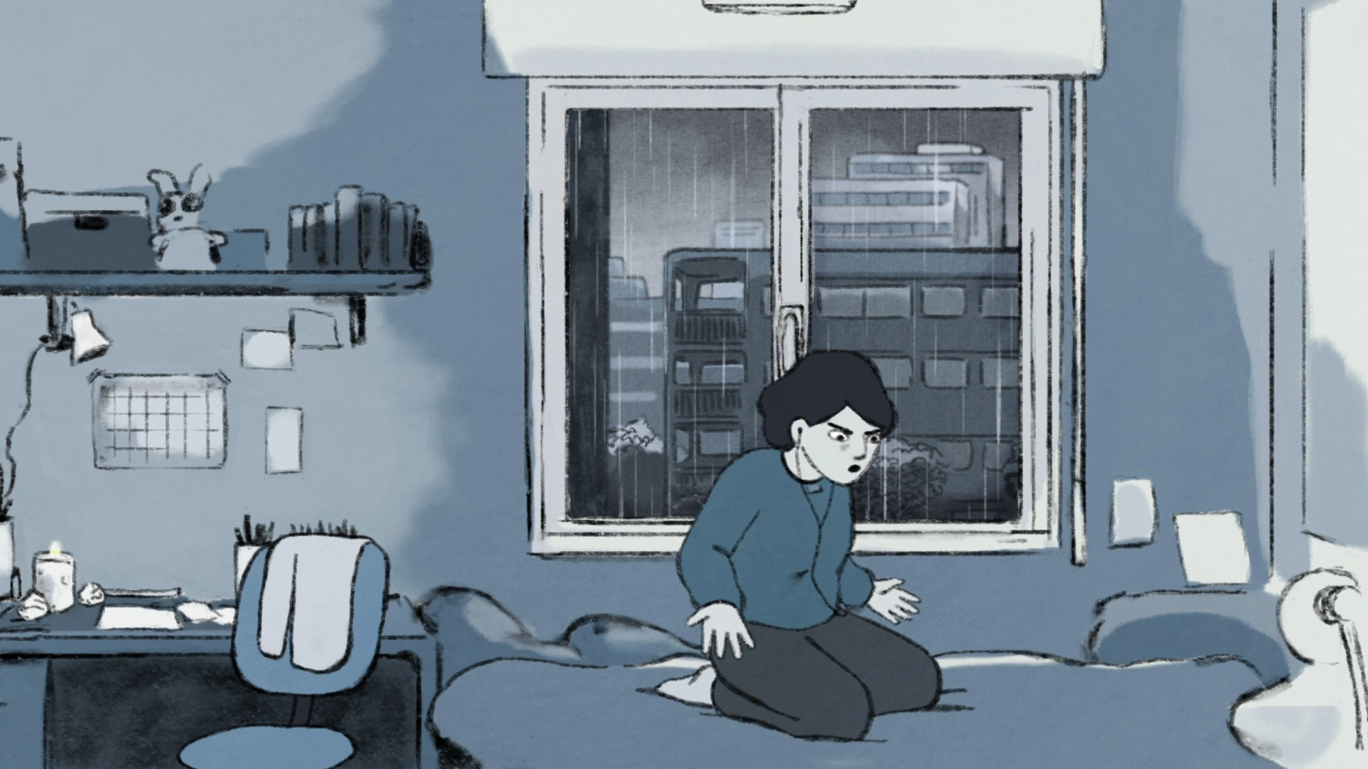 Sous ma fenêtre la boue