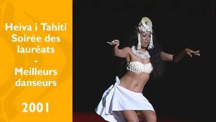 Soirée des lauréats du Heiva i Tahiti 2001 - Meilleurs danseurs : Loana Titifa, Teva Tuhiva & Vairuna Riveta, Angela Bernardino